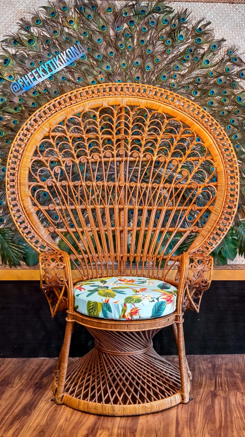 Iconic peacock wicker chair